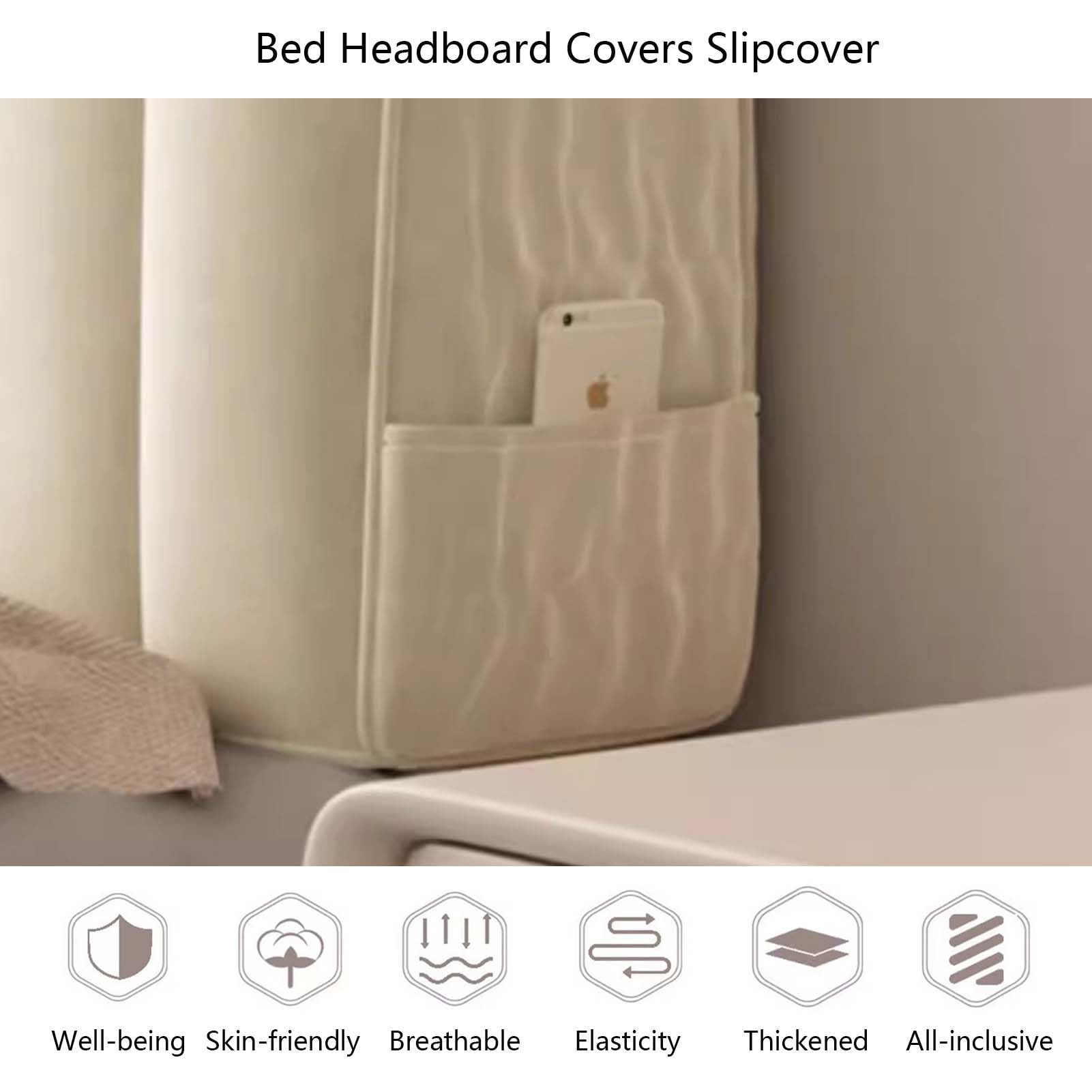 Copertura per testiera per Letto, Copri testiera Letto in Velluto, Copri testiera Imbottito, Copri testiera Letto per Camera da Letto
