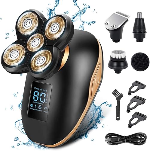 Apark - Afeitadoras eléctricas para hombres, afeitadoras de cabeza 5 en 1 para LED calvo, afeitadoras eléctricas recargables, inalámbricas, para