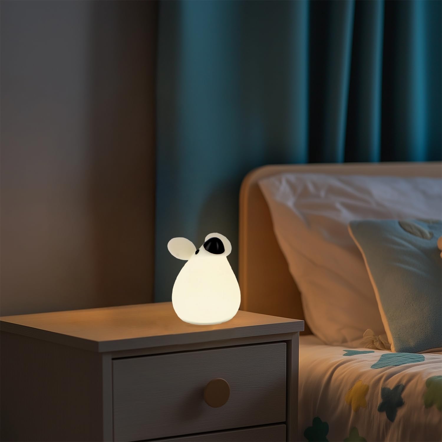 Lampe de chevet tactile enfant Souris pour l'histoire du soir et des nuits sereines