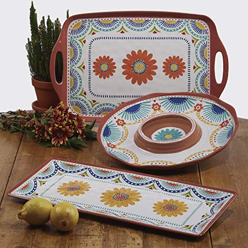 Cerified International Vera Cruz 2-Piece Melamine Platter, Set, Multicolored #TOP3