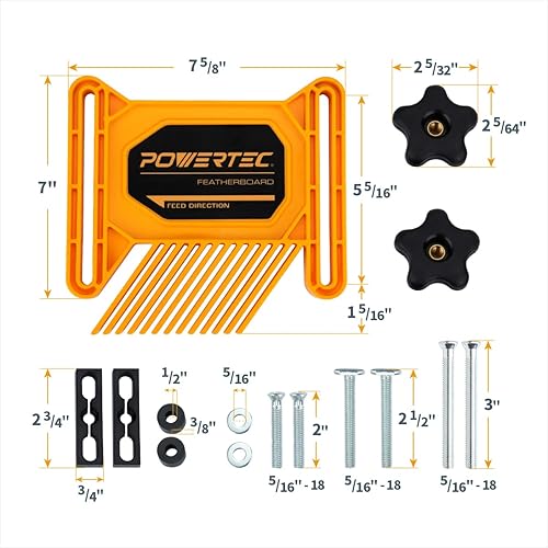 Miniatura 2 de POWERTEC 71555 Juego de 2 piezas de sierra de mesa universal para tablas de plumas y en forma de L, kit de seguridad para carpintería (paquete de 2)