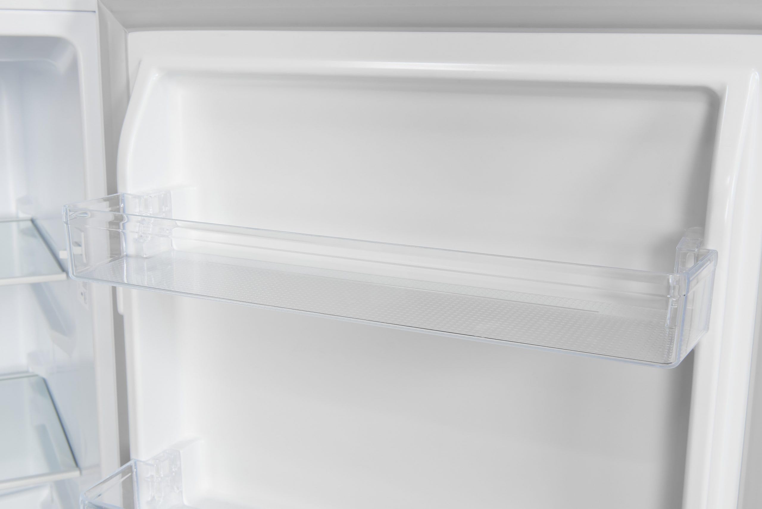 Exquisit® Frigorífico Combi, 175L, Clase E, Color Blanco, Cajón Verdulero, Estantes de Cristal, Altura Regulable, Tiradores Integrados, Luz LED, Consumo 195 kWh/año, Medidas 143,5x49x56,5 Cm.