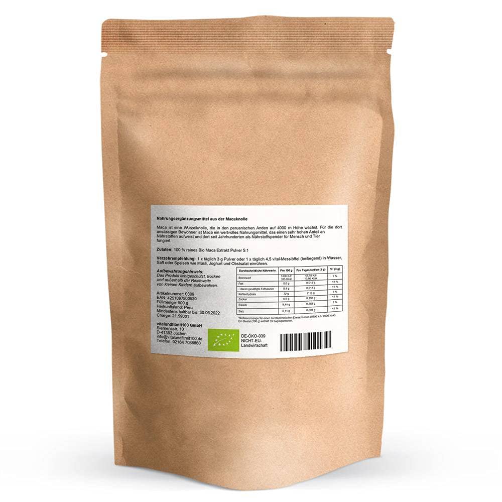 vitalundfitmit100 OPC Traubenkernextrakt 300 g + Camu Camu 100 g + Maca 100 g, Superfood