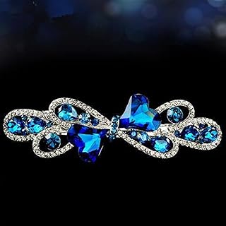 KOFORD Clip de Pelo de Primavera con Lazo Azul, Clip Superior de Cristal, Clip Horizontal, Temperamento, joyería for el Cabello de Moda Femenina, 1 Uds. (Color : MHM-01-050-05)