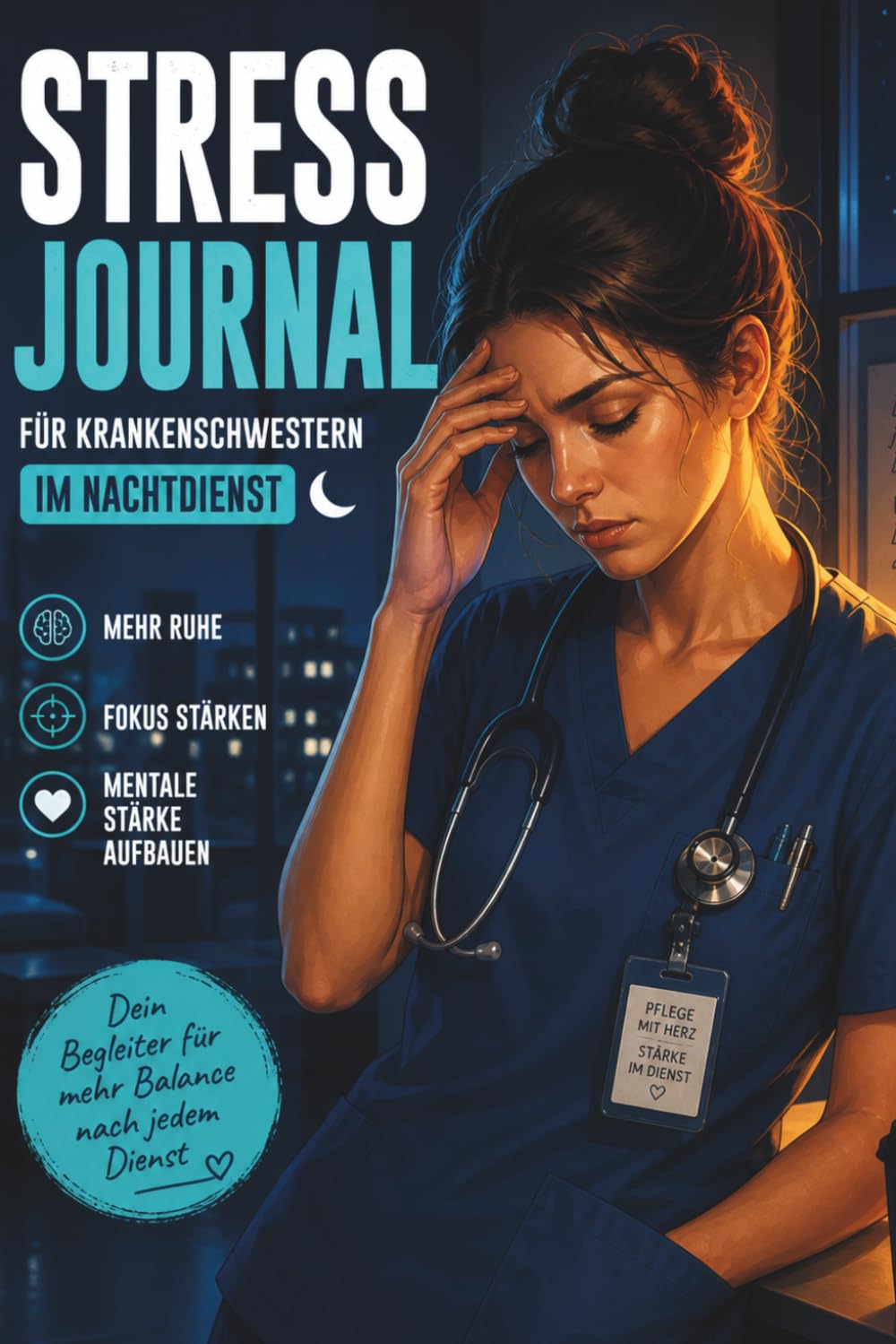 Stress Journal für Krankenschwestern im Nachtdienst: Stress bewältigen, abschalten und besser schlafen trotz Schichtarbeit
