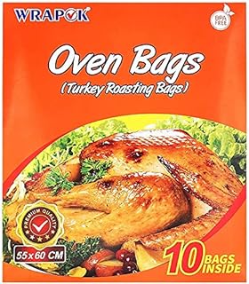 WRAPOK Turkey Oven Bags Large Roasting Cooking Size Ribs Baking Bags No Mess For Chicken Meat Ham Poultry Fish Seafood Veg...