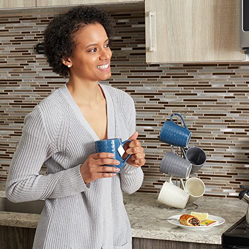 Coffee Mug Set By Home Basics, Coffee Mugs Set Of 6 / (Assorted Colors), 11Oz. Ceramic Coffee Mugs | With Stand #TOP4