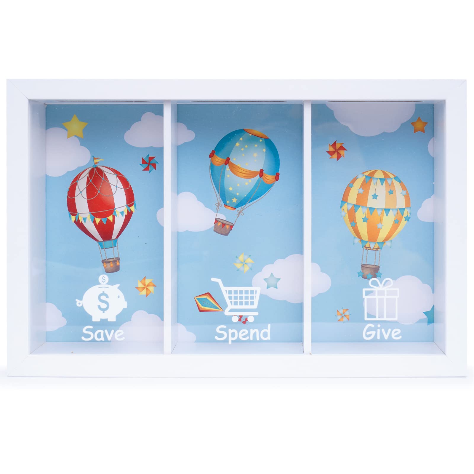 The Piggy Box Shadow Box Piggy Bank Save Spend Give Bank