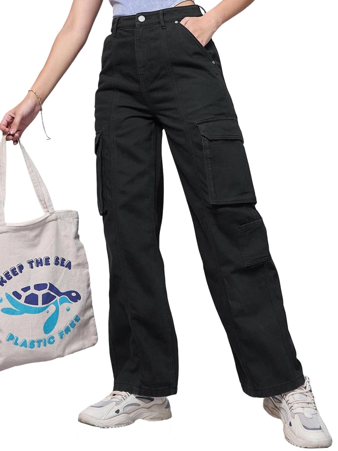 bewakoof Women's 100% Cotton Solid Straight Fit Jeans|Straight Fit Jeans – Regular Fit | Classic Denim Pants | Everyday Casual-picture-27