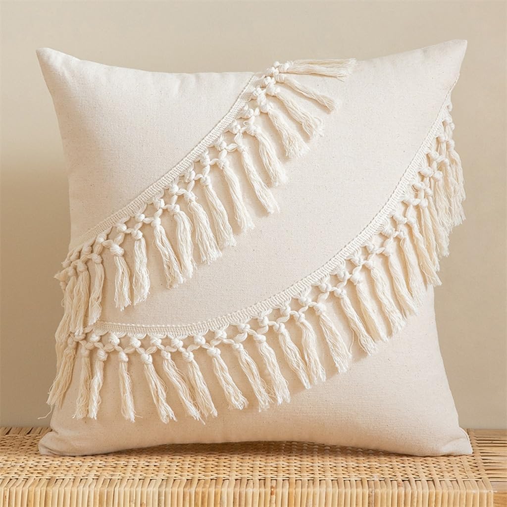 HBJWOV Spring and Tassel Pillow Case Surprise Silent Wind Bohemian National Living Room Sofa Cushion
