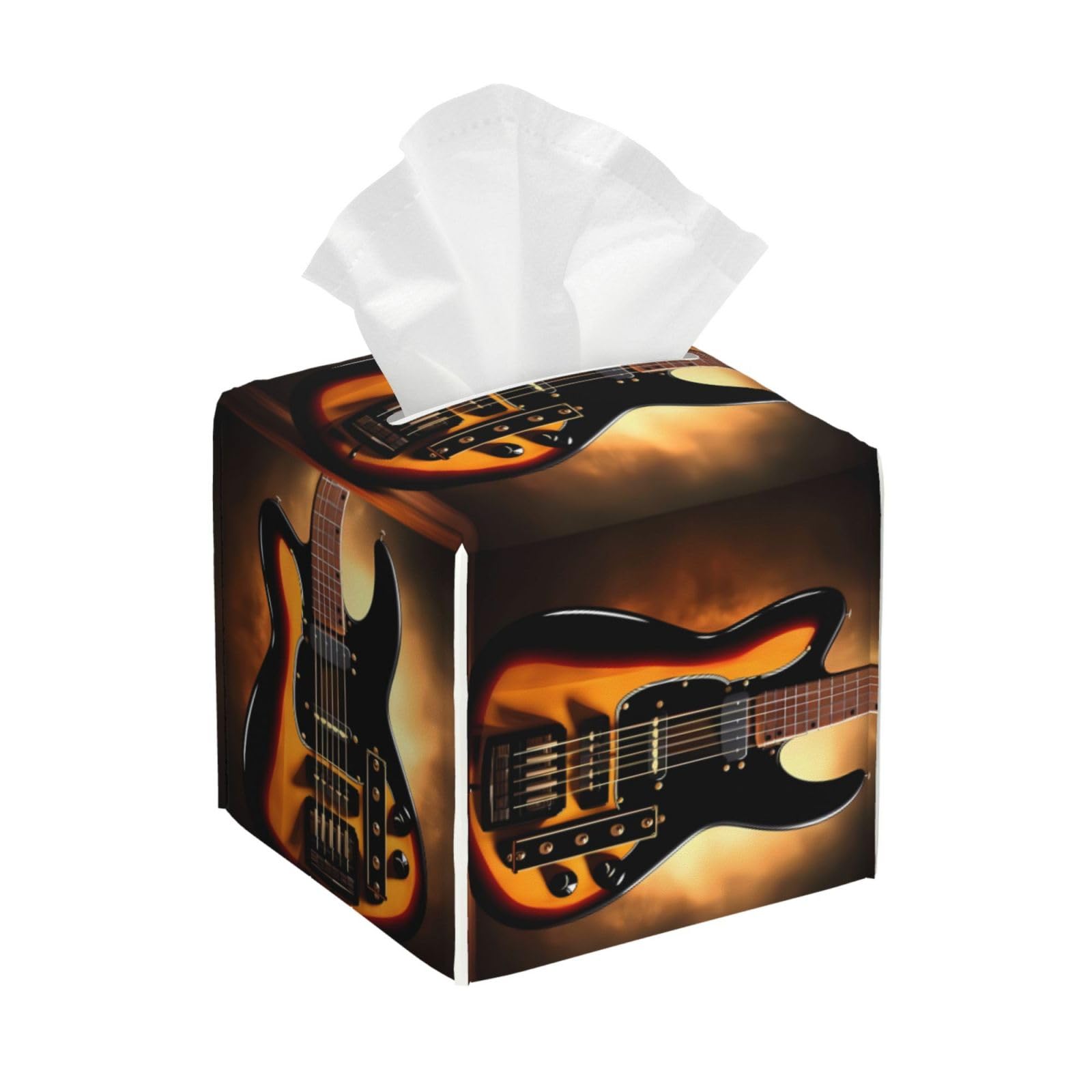Instrumental Guitar Tissue Box Cover Square Cube Boxes