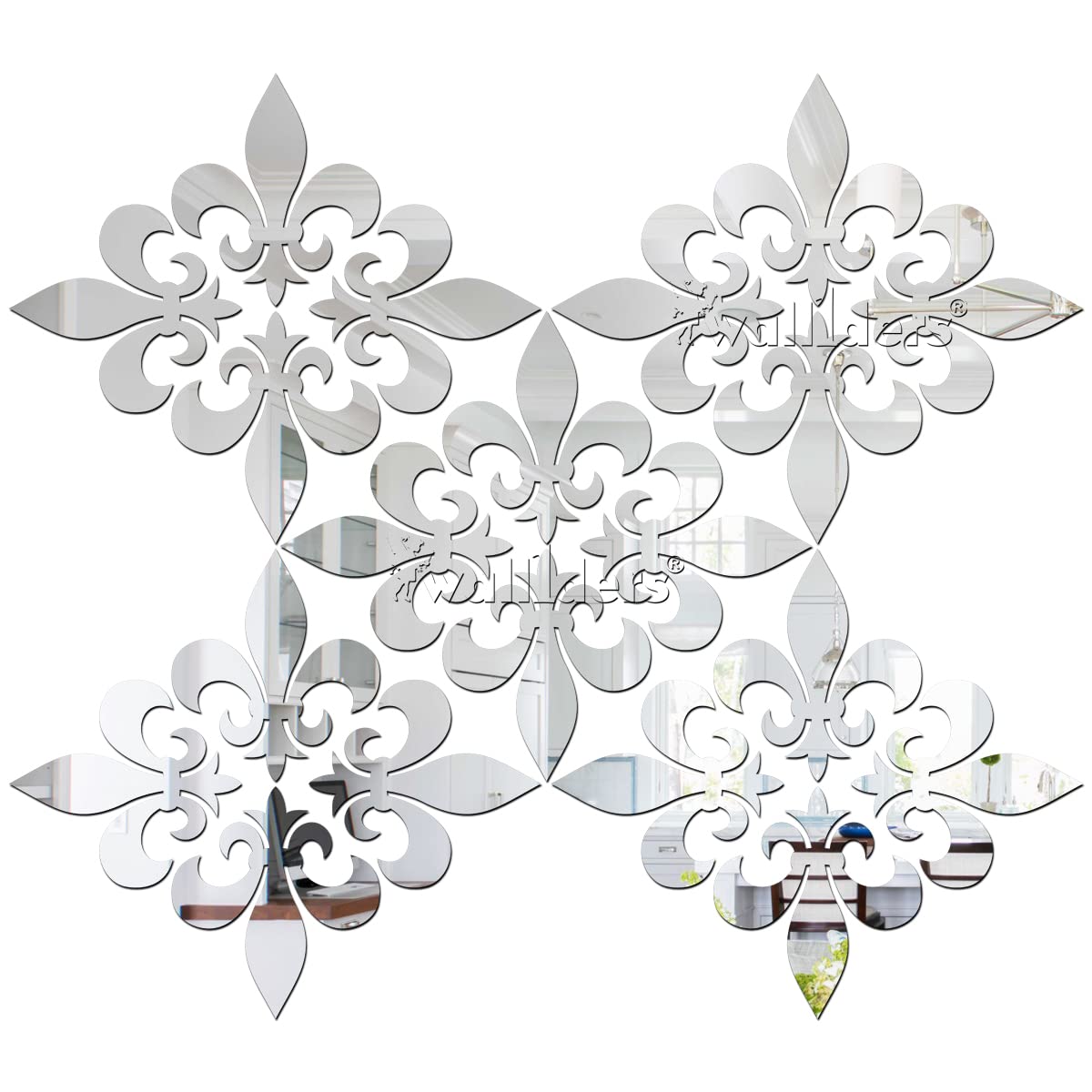Wall1ders Border Flower 20 Mirror Stickers for Wall, Acrylic Mirror Wall Decor Sticker, Wall Mirror Stickers, Acrylic Stickers, Wall Stickers for Hall Room, Bed Room, Kitchen. (Silver) (B0BSNQSNKL) Amazon Price History, Amazon Price Tracker