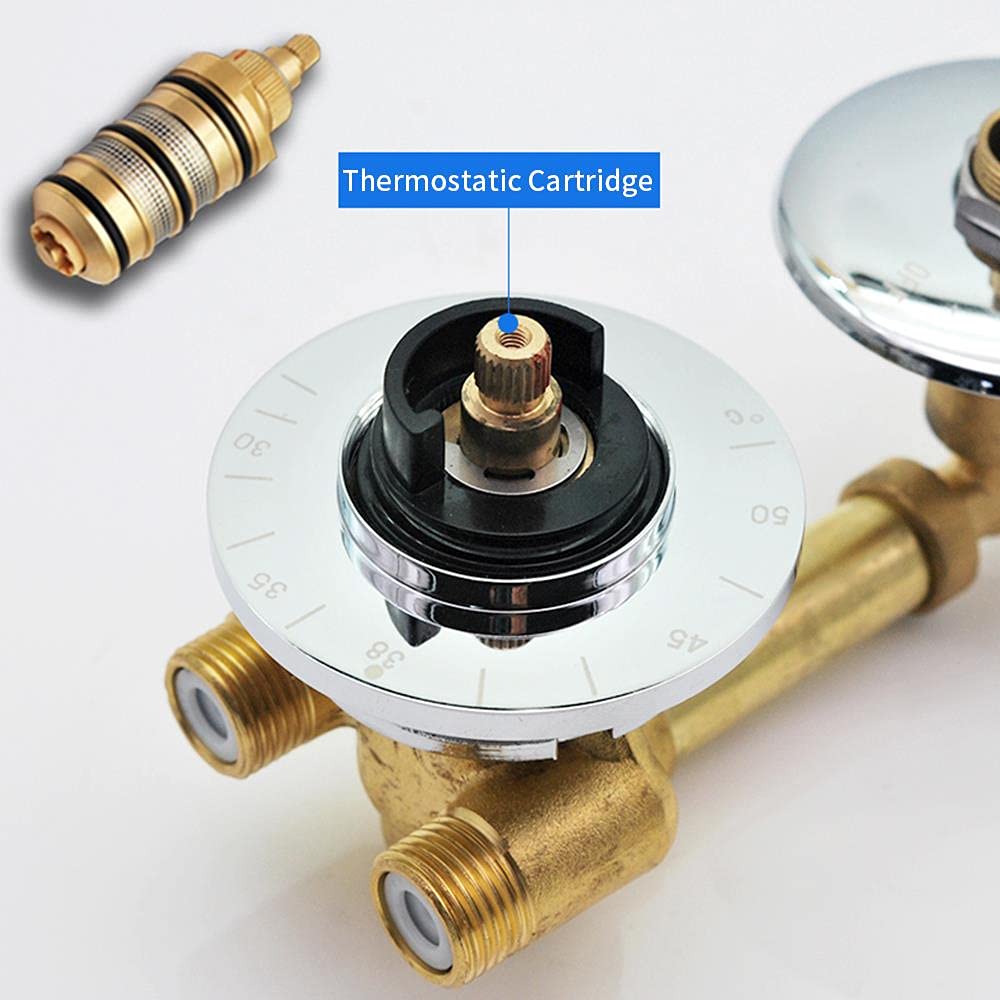 Douchesysteem Vierkant Kolom Douche AVec Thermostatische Mengkraan Messing Douchesysteem Handdoekhouder Badkamer Klevend Boren Geborsteld