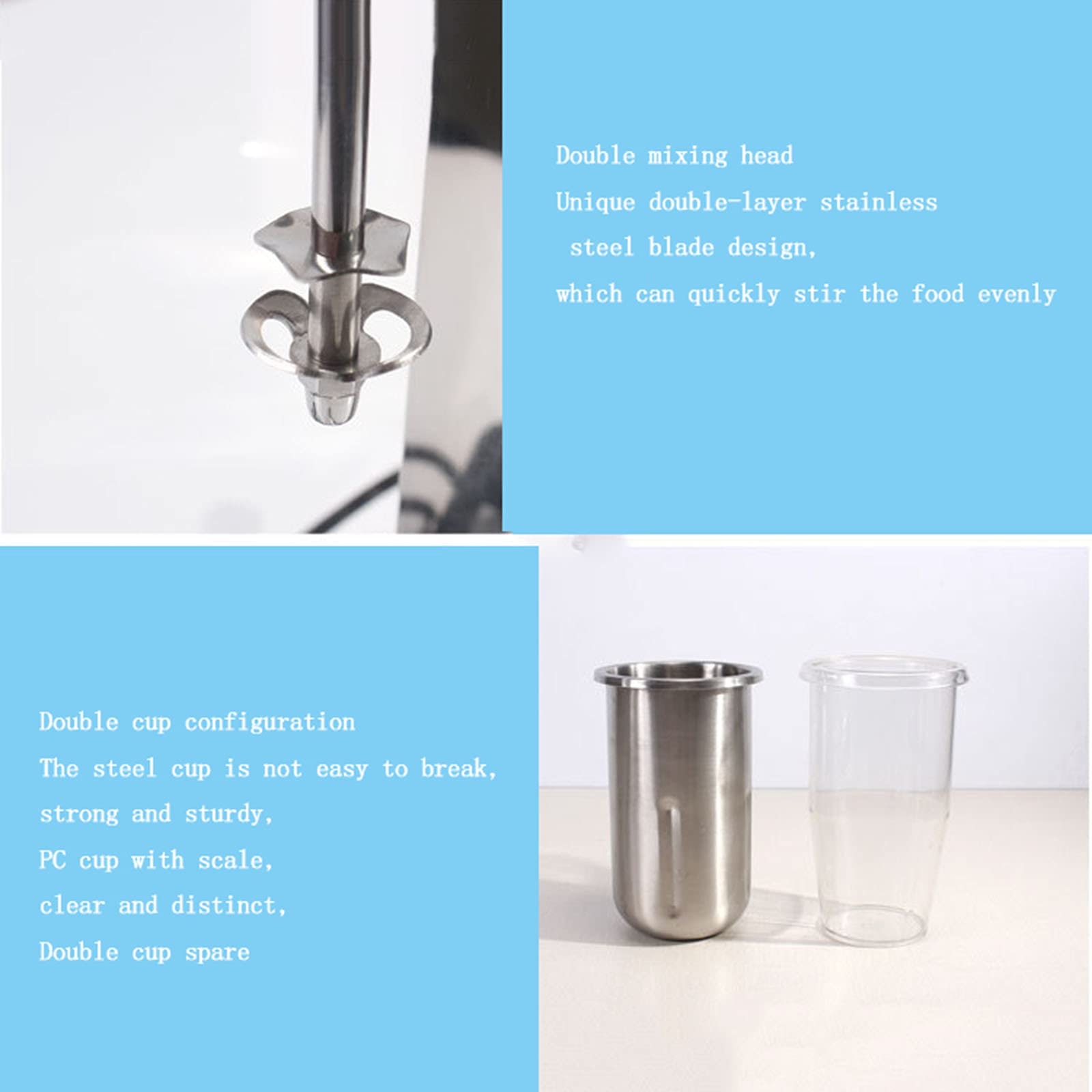 Frotura De Leche Eléctrica, Juego De La Leche Desmontable De Acero, Fabricante De Espuma Silenciosa, Taza De Espuma De Leche Segura para Latte, Café, Chocolates Calientes