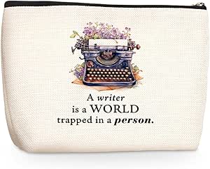 Motivational Writer Gifts Makeup Bag Inspirational Cosmetic Travel Bag Christmas Birthday Appreciation Gifts Toiletry Bag for Women Skincare Bag Literary Friendship Gifts for Author Novelist Female