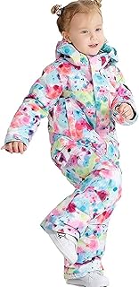 Traje de nieve de una pieza para niño y niña, impermeable, colorido, trajes de nieve de una pieza, trajes de esquí cálidos para invierno al aire libre