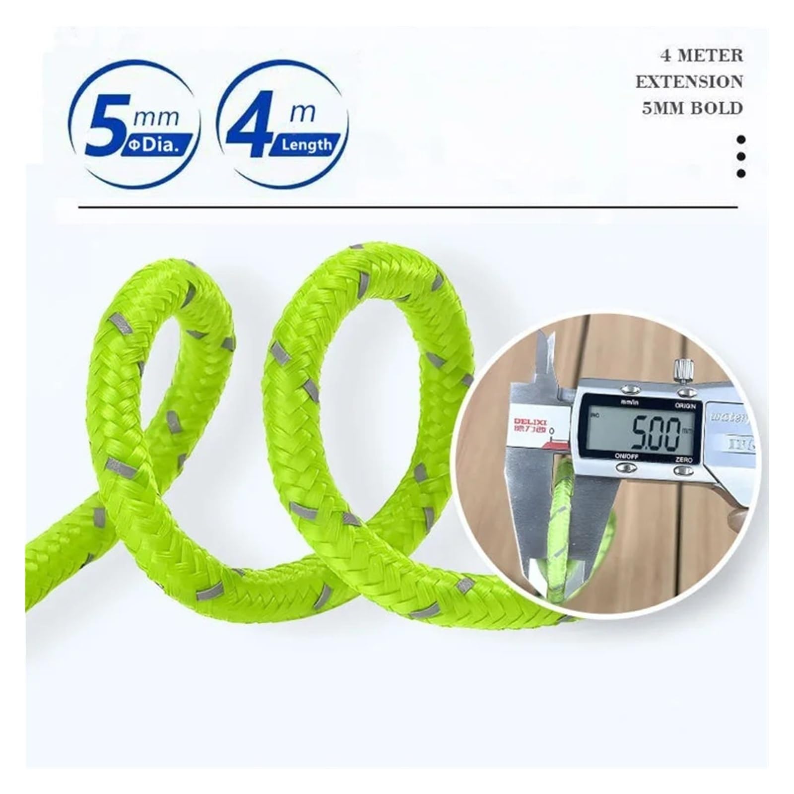 Corde for Tende ultraleggere Riflettenti da 5 mm con tenditore in Alluminio Tenditore da Campeggio Esterno Corde for Tende da Campeggio