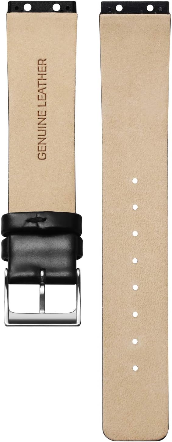 THEAGE Genuine Leather Watch Strap Black with Screws Replacement for Skagen - 433LGL1, 433LSL1, 433LSLC