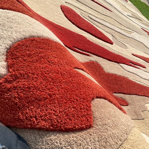 Image of Hand Made Tufted Carpet Premium Wool Abstract Irregular Design Non Slip Area Rug for Living Room Weight- |26 Pound|Size-5x8 Feet (60x96 Inch)