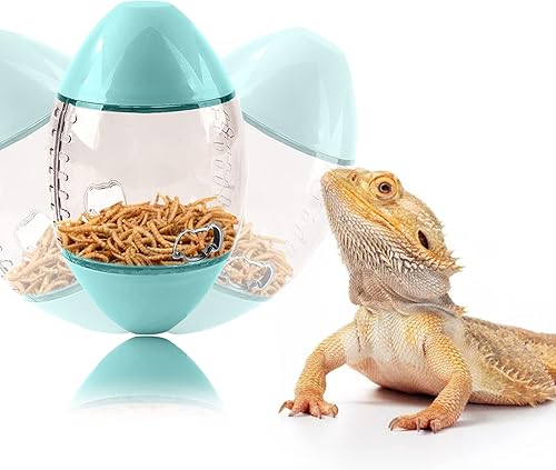 Miniatura 5 de ALI2 Juguetes de alimentación de lagartos, juguetes de enriquecimiento de dragón barbudo, juguetes interactivos de rugby para dragón barbudo,