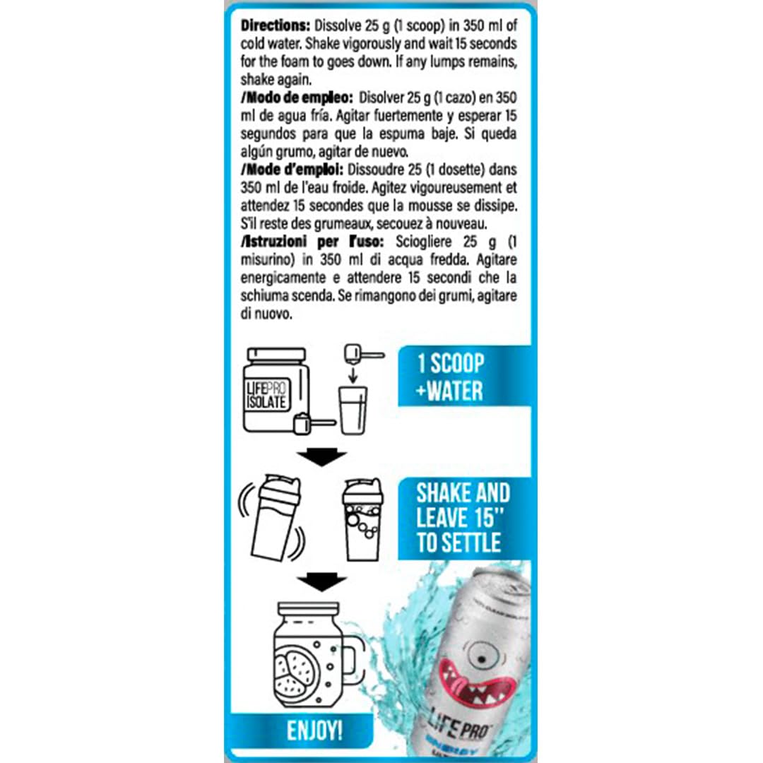 Life Pro Clear Isolate Zero 800 gr | Proteina Aislada de Suero de Textura muy Ligera y con un Aminograma muy Completo (ULTRA ENERGY)