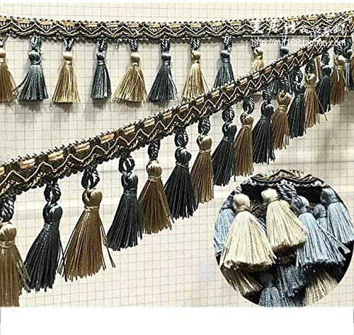 Ruban dentelle franges marron de 3m pour customisation rideau
