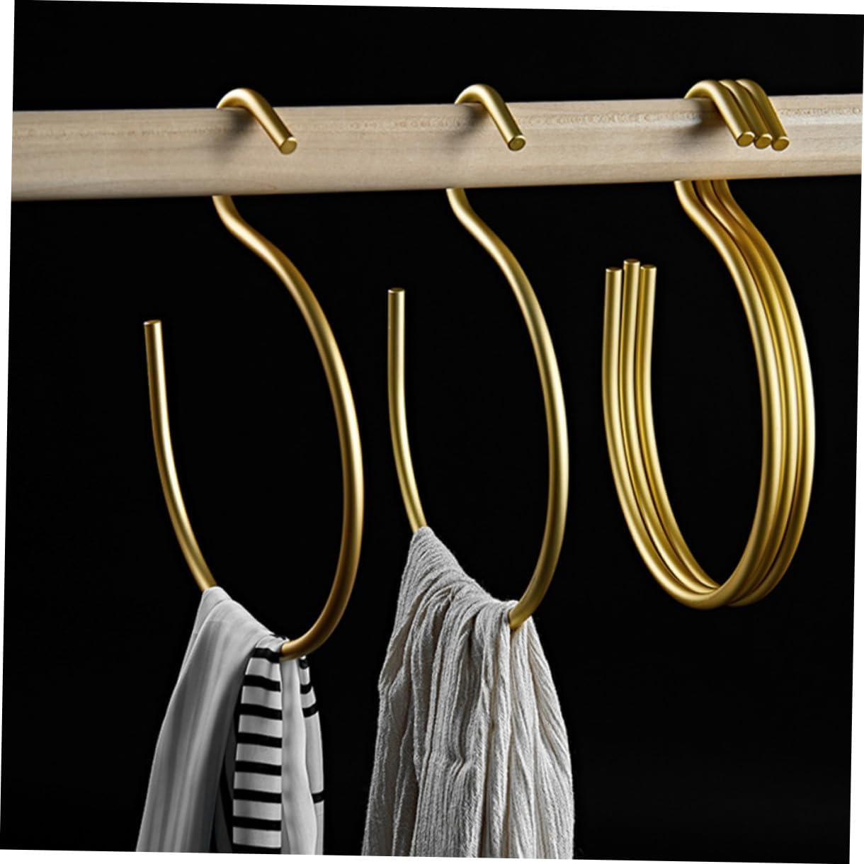 2pcs S-Shaped Belt Hanger Scarf Organizer for Closet, Golden Aluminum