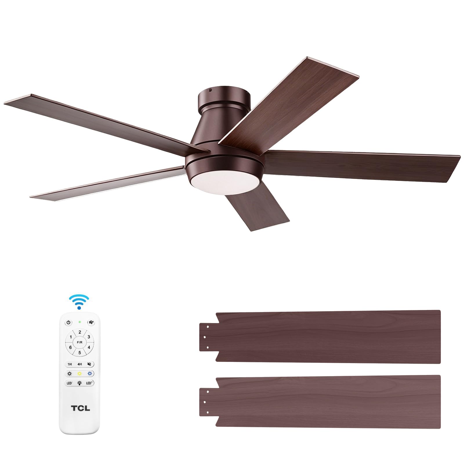 Photo 1 of TCL 52" Flush Mount Ceiling Fan with Light