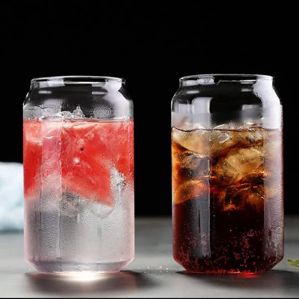Lot De 12 Tasses En Verre Canette 400 Ml - Parfait Pour Eau, Bière, Lait Et Desserts - Design Moderne Et Résistant