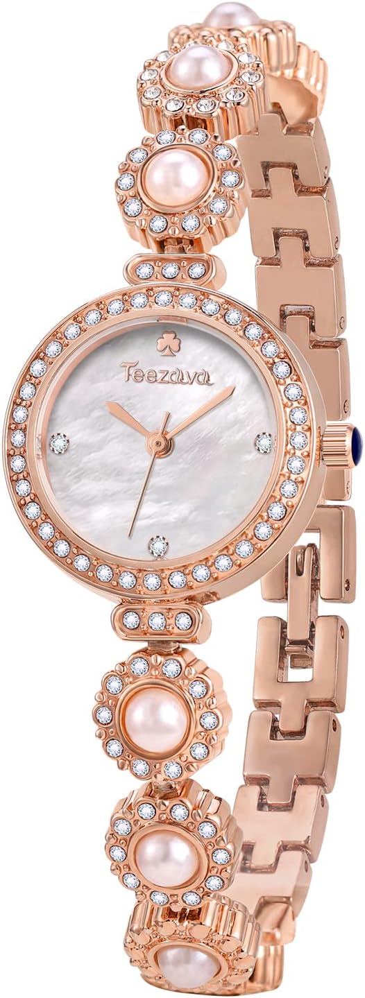 SIBOSUNLadies Watches,Bling Watch Ladies with Gold Stainless Steel Band, Fashion Bracelet Crystal Quartz Dress Watches for Women