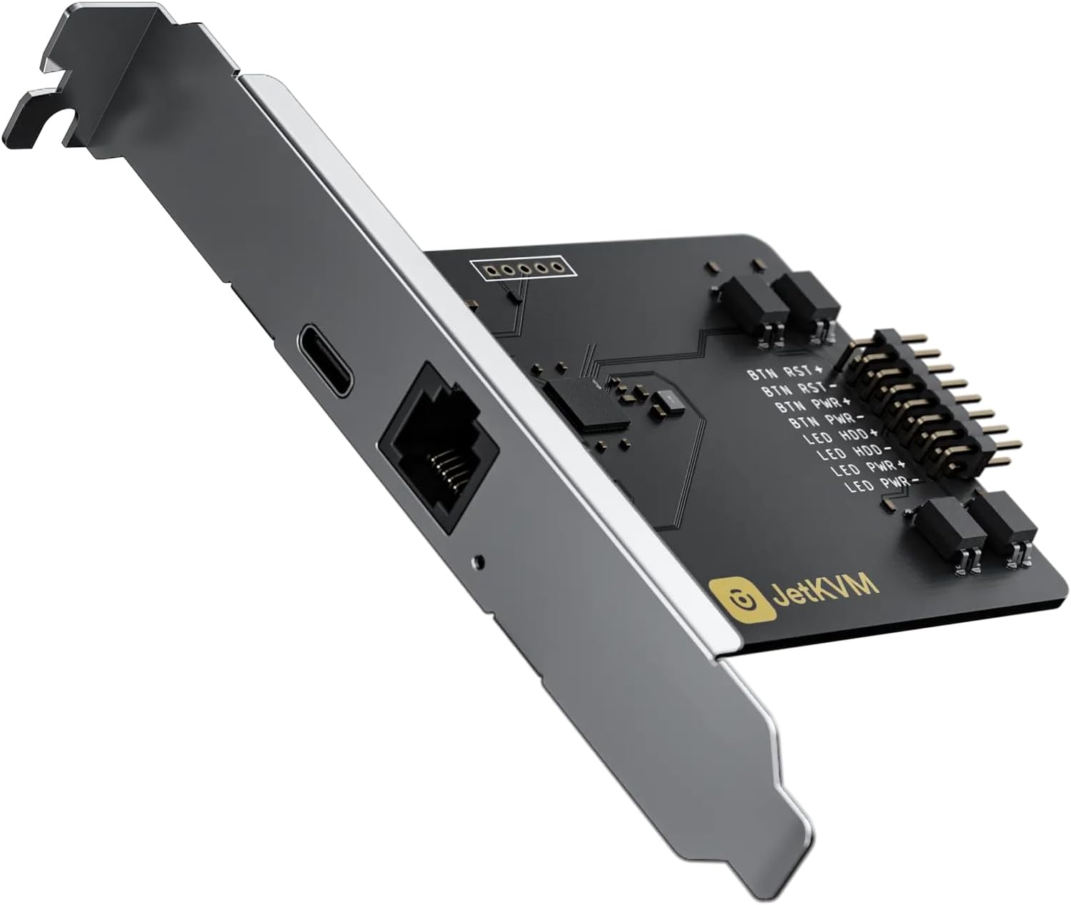 JetKVM Open-Source IP KVM Remote Control Jet KVM Over IP, Ultra-Low Latency Touchscreen Compatible with Mac/Windows/Linux, for Home Offices Data Centers Server Management (ATX Extension Board)