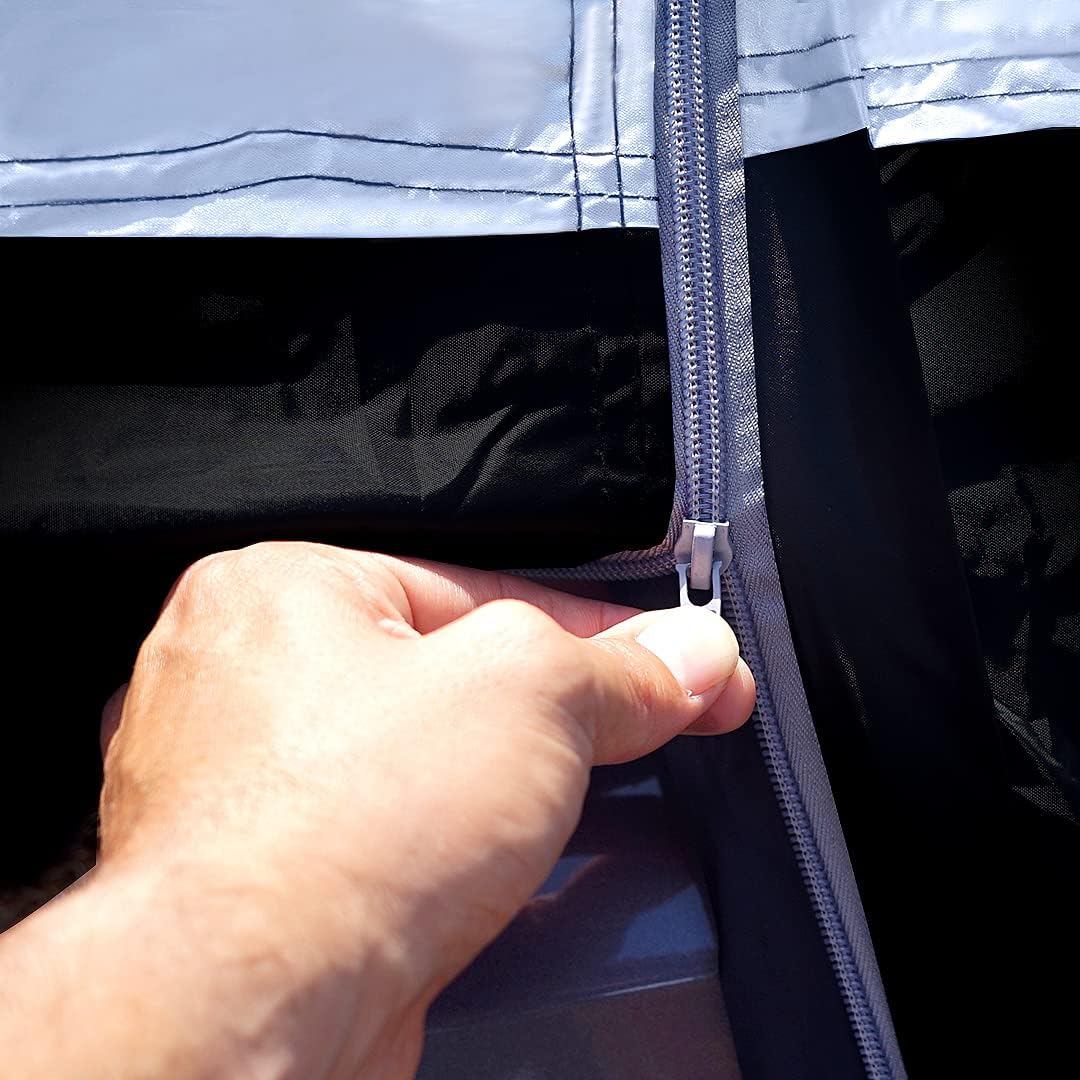 Titan Lightweight Mid-Size SUV Car Cover (Black Pearl) for Ford Explorer, Jeep Grand Cherokee, and More. Waterproof Cover Measures 206 Inches and Includes a Driver-Side Door Zipper.