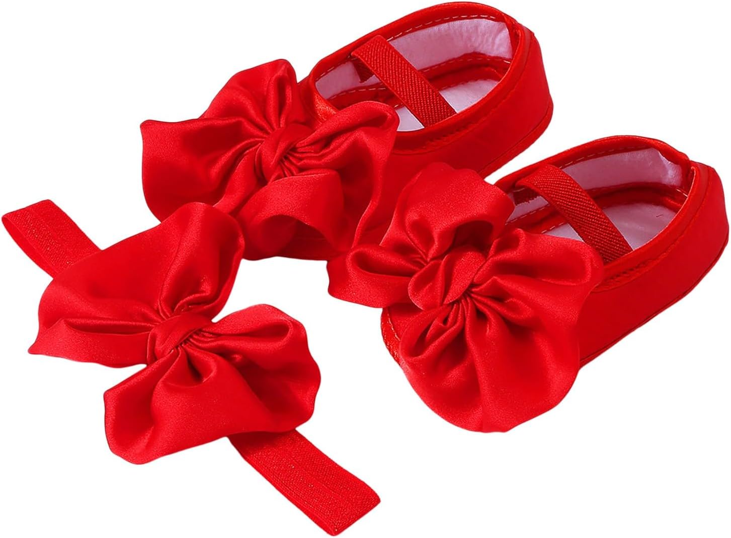 Set Battesimo Neonata - Scarpe E Fascia Capelli 2 Pezzi, Stile Principessa - Foto 4