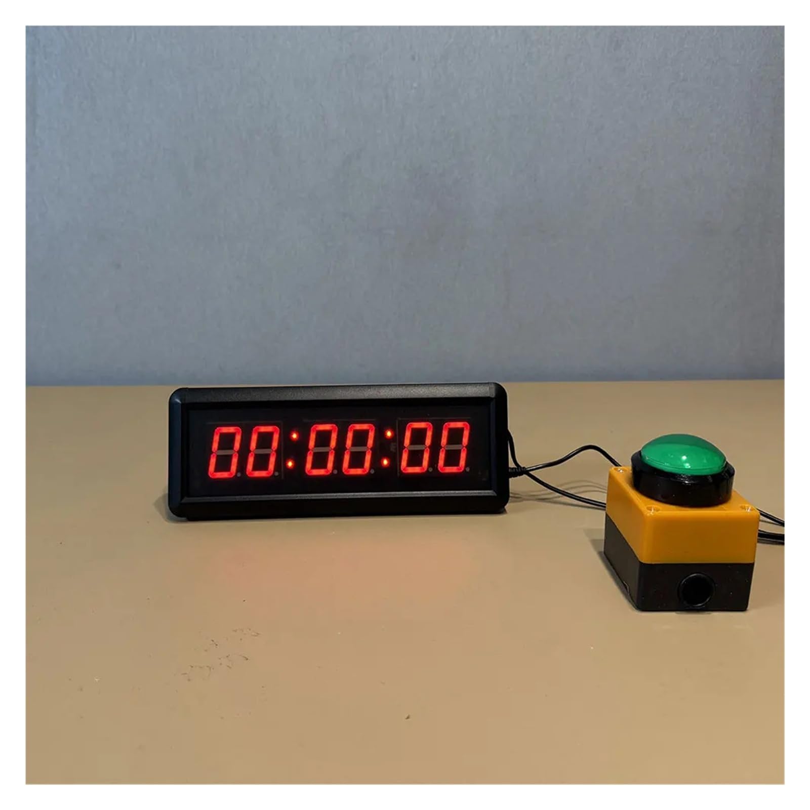 Cronómetro digital de pared con cuenta regresiva LED, control remoto con botones y botón de reinicio. Control sencillo(1PCS BUTTON)