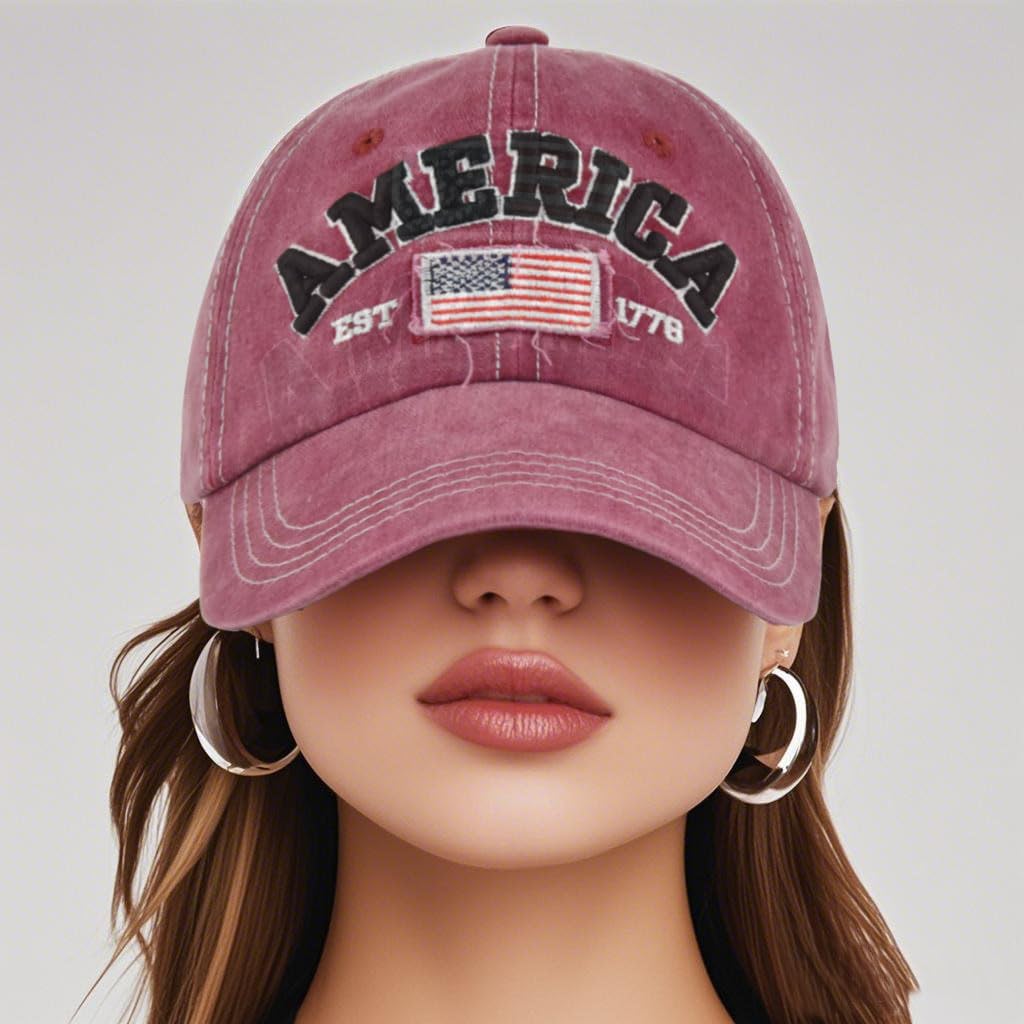 Cot-Oath Mens Baskeball Cap Women Hat American Flag Hat Unisex Adjustable Trucker Hat Retro Dad Mom Gift - Image 3