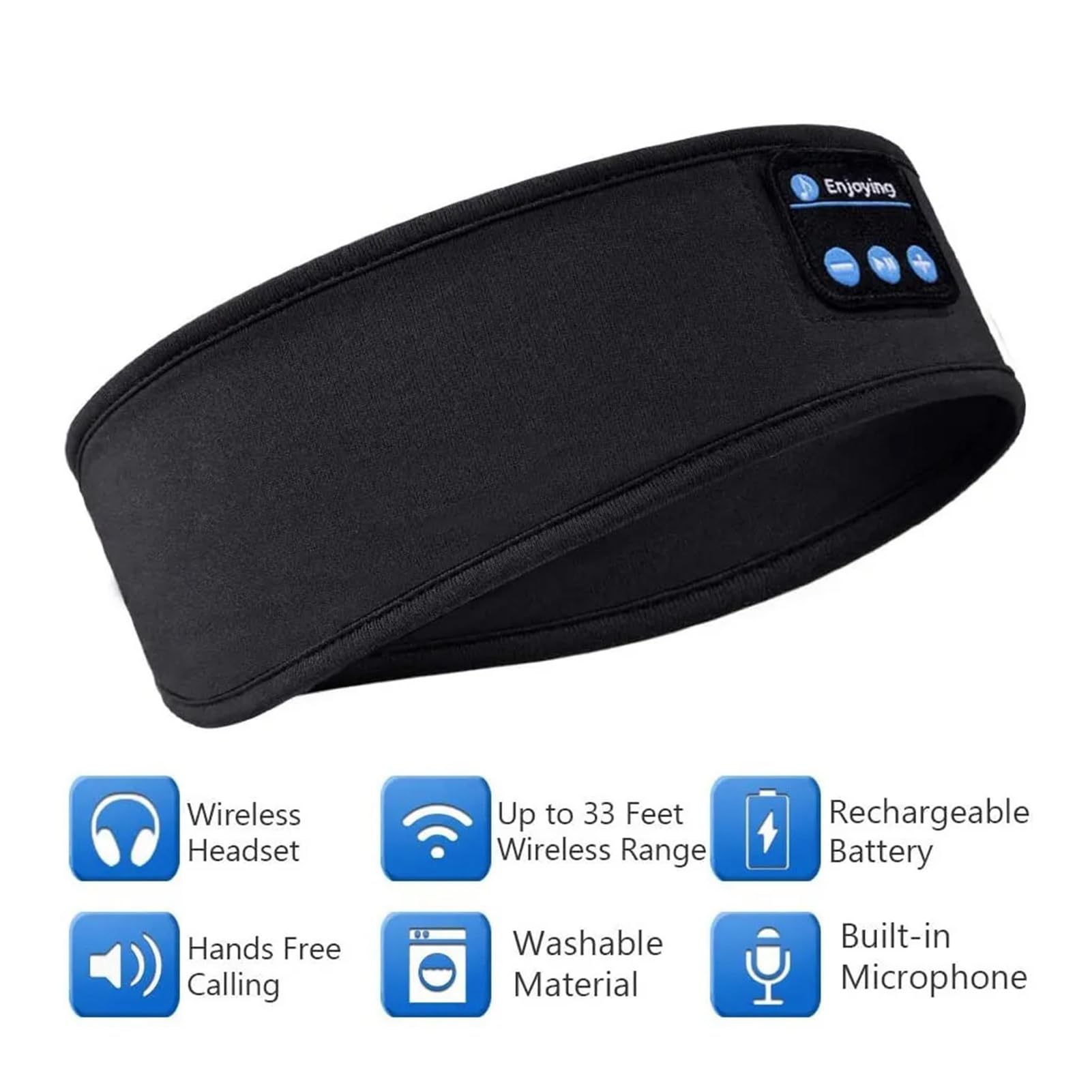Auriculares inalámbricos deportivos, auriculares para dormir, diadema Bluetooth 5.2, altavoz estéreo HD, para dormir, entrenamiento, correr, yoga, viajes