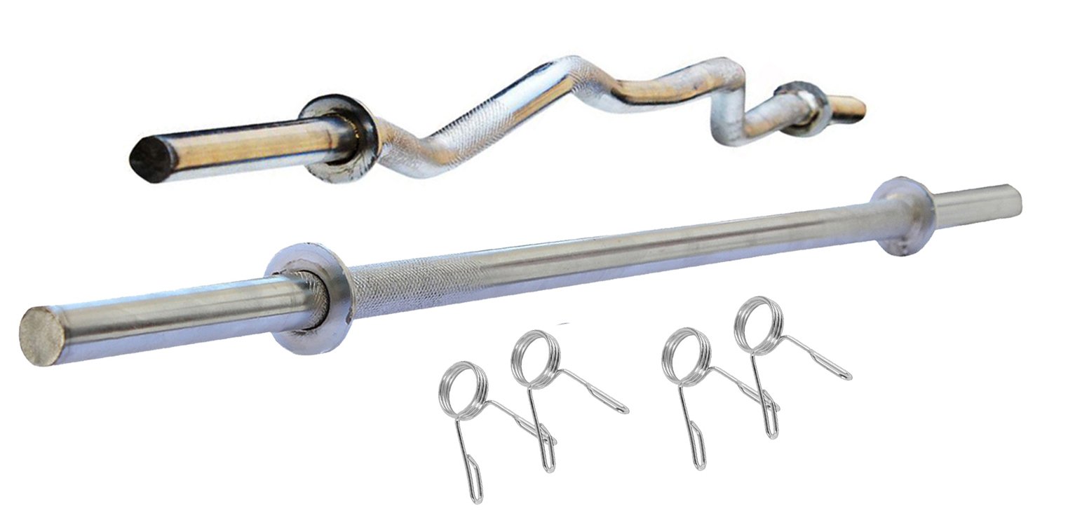 LAVENIR 3ft. Weight Lifting Straight Rod & Curl/Bend Rod with Clamps/Locks (B07D4QF7TP) Amazon Price History, Amazon Price Tracker