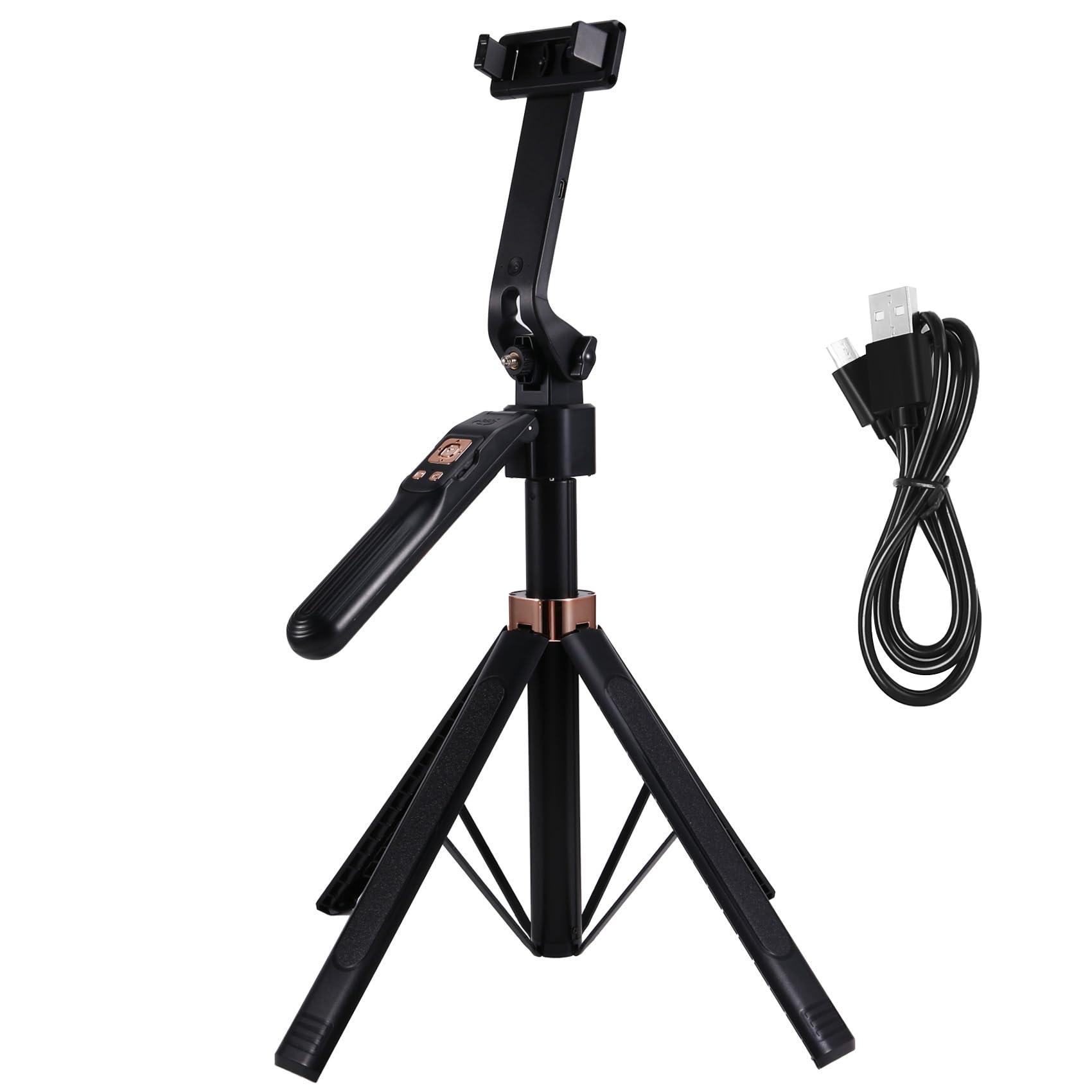 Duplication d'écran stable et trépied télescopique portable à rotation fluide - 8