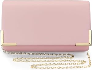 FuninCrea Clutch Purses for Women Elegant Evening Bag with 100cm Removable Chain, Flapover Shoulder Bag Women's Handbags