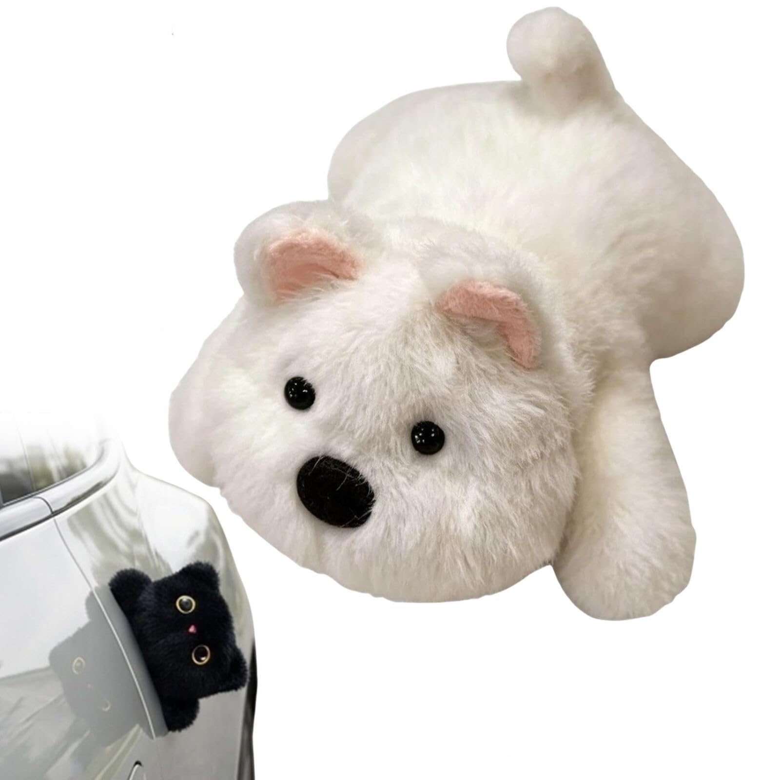 Magnetic Kawaii Plush Cat Magnet Decor For Car Fridge Locker, Cute Stuffed Animal Gift For Cat Lovers(B)