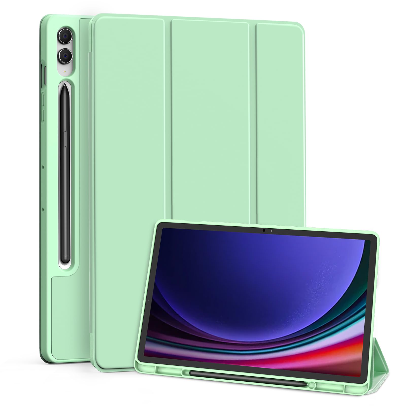 Case for 12.4 Inch Samsung Galaxy Tab S10+ Plus 2024/Tab S9+/ S9 FE Plus 5G 2023 Case with S Pen Holder, Slim Folio Stand Protective Tablet Cover,