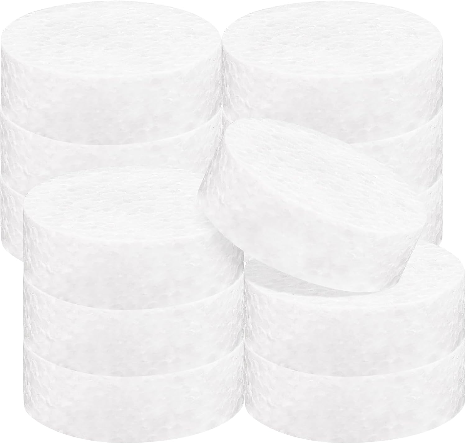 LOKIPA 12 Pack Foam Circles for Crafts, 3 Inch Craft Foam Discs | 1 Inch Thick Round Polystyrene Discs for Lollipop DIY Cake Model Making Sculpture Party Centerpieces Projects Decorations