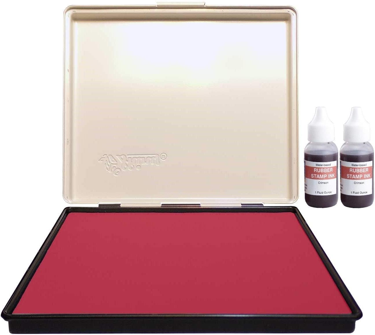 Infusion 7" x 8" Extra Large Industrial Stamp Ink Pad, Your Go to Large Stamp Ink Pad for Bright Color, Even Coverage and Durability, Crimson Stamp Pad