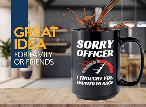 Racer Coffee Mug 15oz Black - Wanted To Race - Fuel Speed Racer Car Guys Circuit Automotive Racing Boy Gifts For Him Dad Men Boyfriend