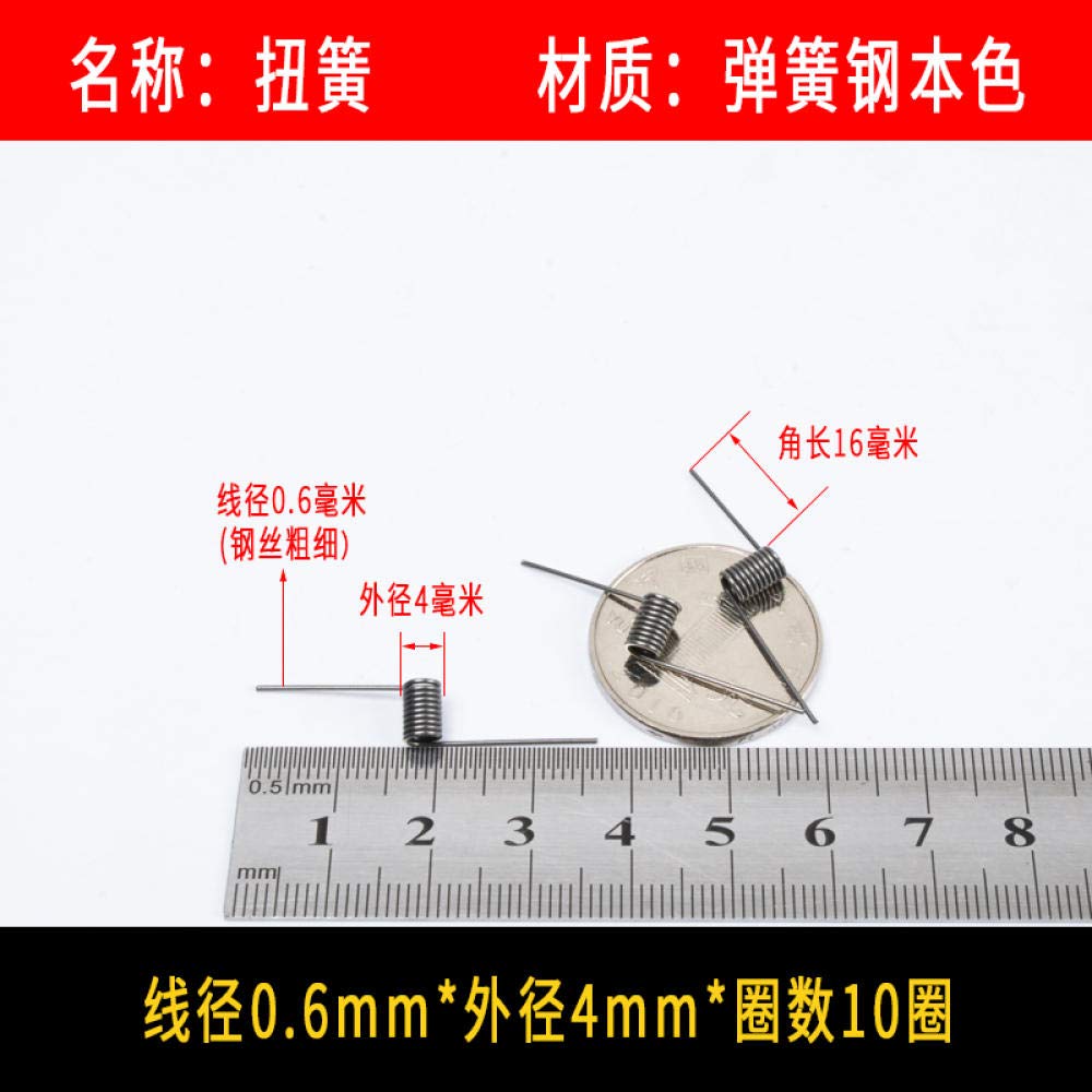 Lot De 5 Ressorts De Torsion - Divers Angles (90°, 180°...), Fil 1mm, Pour Mécanismes, Bricolage - 4