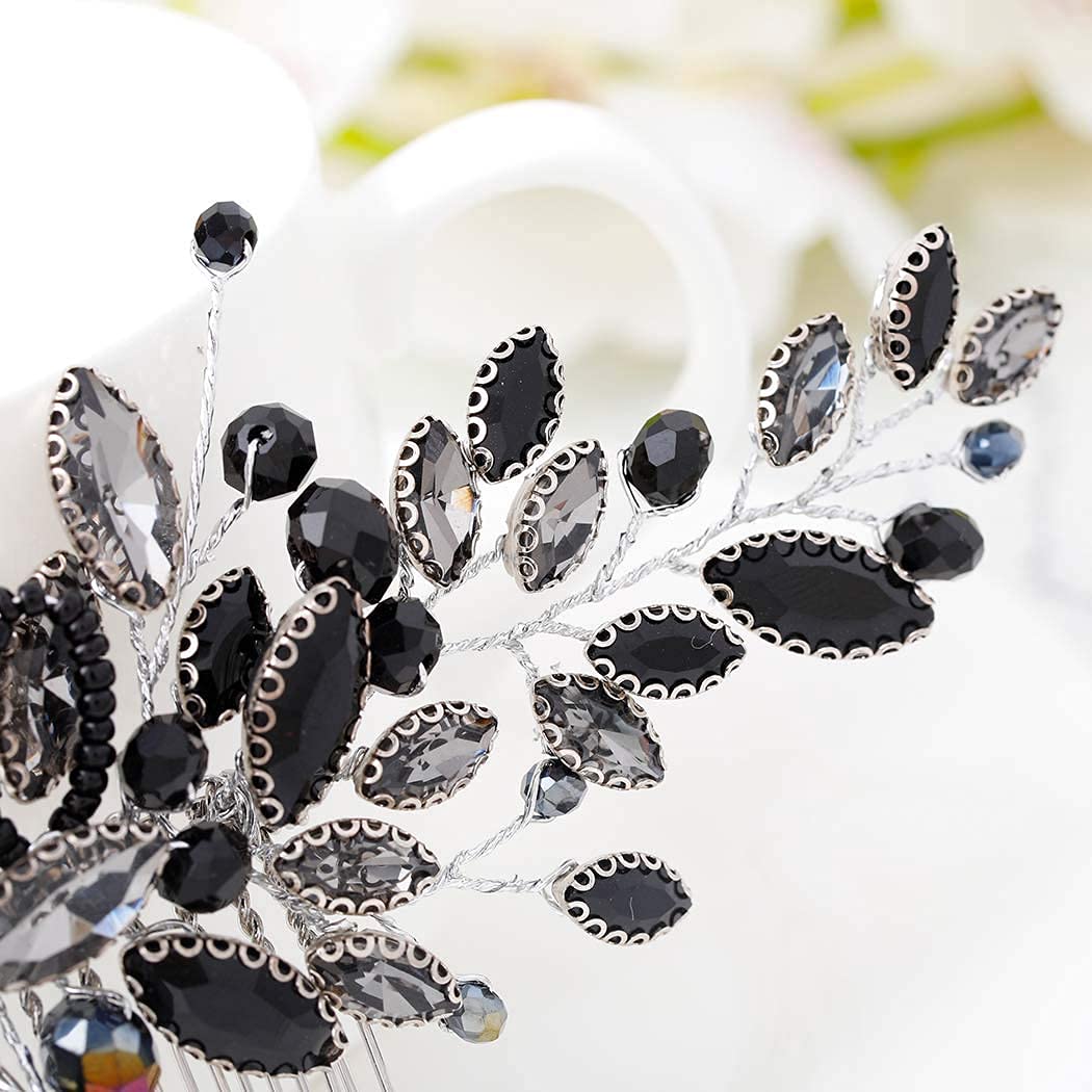 Handcess - Pettine per capelli da sposa, con strass argentati, accessorio per capelli da sposa, per donne e ragazze