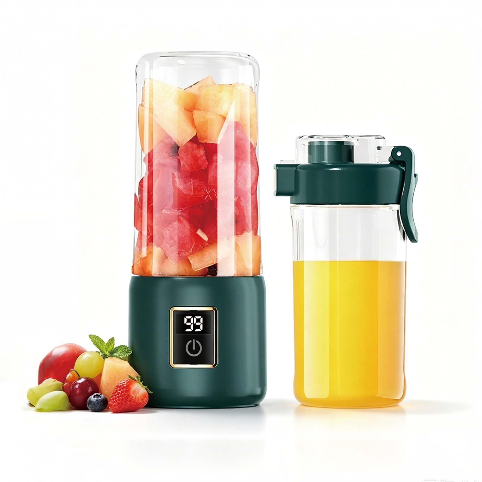 Guiwuiyu Portable Personal Blender with Dual 450ml Glass Cups and Lid