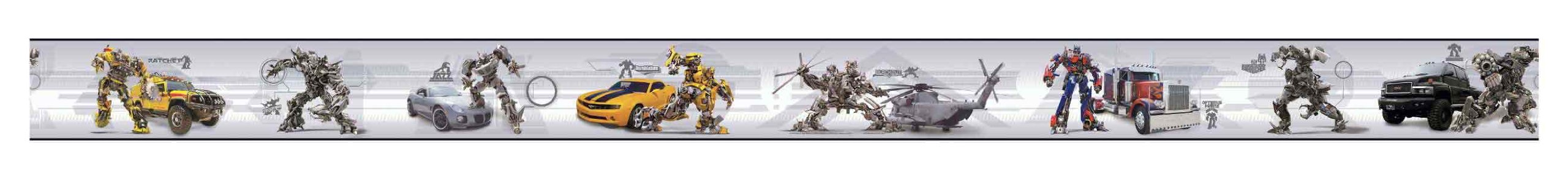 Bordure de papier peint Optimus Prime BT2756BD York Wallcoverings gris