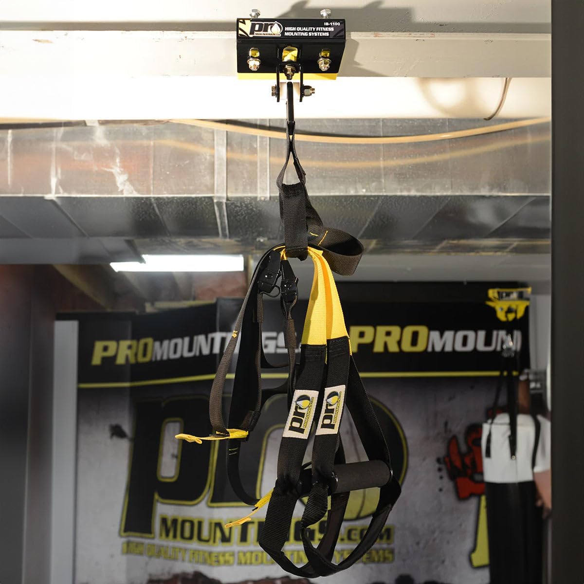 PRO Mountings - I Beam Heavy Bag Hanger (IB-1100) | Adjustable Between 4" to 5.75" I Beams | Professional Grade Steel Bag Hanger with Steel Mounting Hardware | Home & Commercial Gym Ready