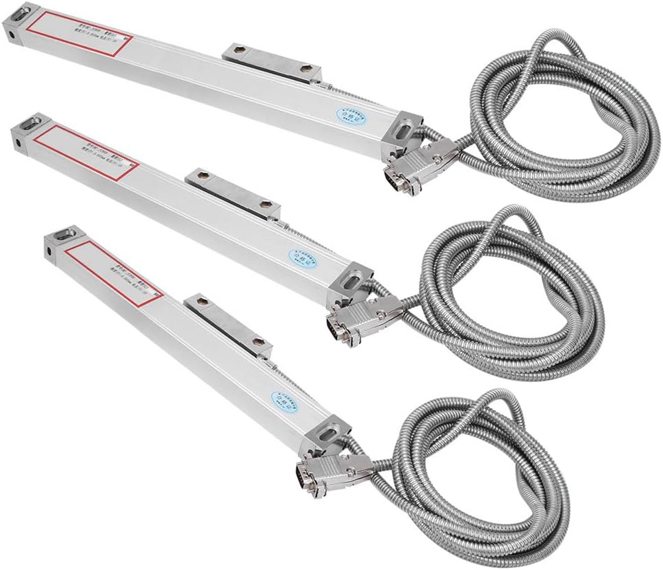Garosa 3PCS High Precision Linear Encoder Scale with Aluminum Alloy Material Repeat Positioning Measurement to JCS900-2AE JCS900-3AE Digital Readout (Stroke 0-100mm 0-300mm 0-500mm)